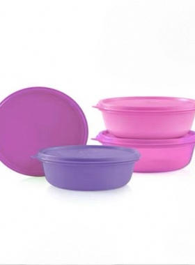 （海）特百惠600ml保鲜碗 粉紫色