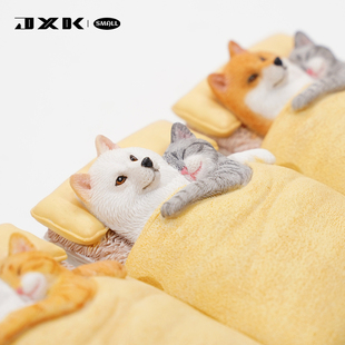 JXK small 单身狗8.0 可爱萌系网红柴犬小熊手办礼物摆件冰箱贴