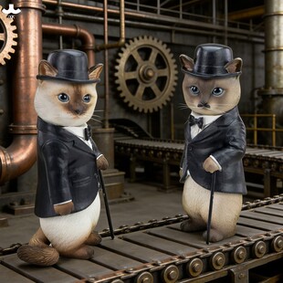 JXK卓别喵模型 仿真卓别林猫咪动物手办摆件 限时15天75折预售