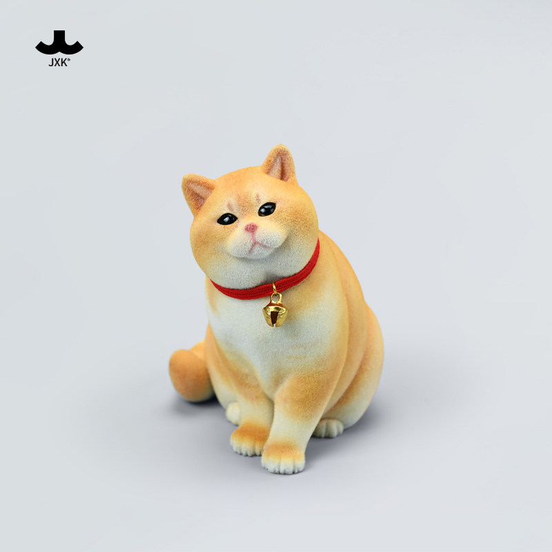 JXK植绒英国短毛猫模型手办摆件