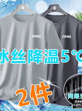 冰丝短袖t恤男士夏季宽松大码男装休闲百搭体恤衫韩版潮流衣服男T