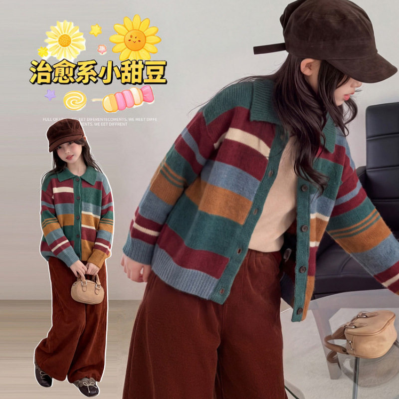 女童秋冬灯芯绒裤两件套新款