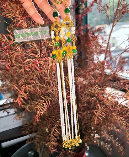 26cm原创明制唐风珍珠流苏发簪步摇古风发饰敦煌复古簪子古装配头