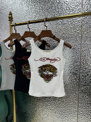 Ed（单虎头）轻奢潮品重工印花进口奥钻女夸兰 吊带