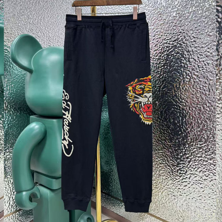 Ed彩色大虎头烫钻印花休闲裤