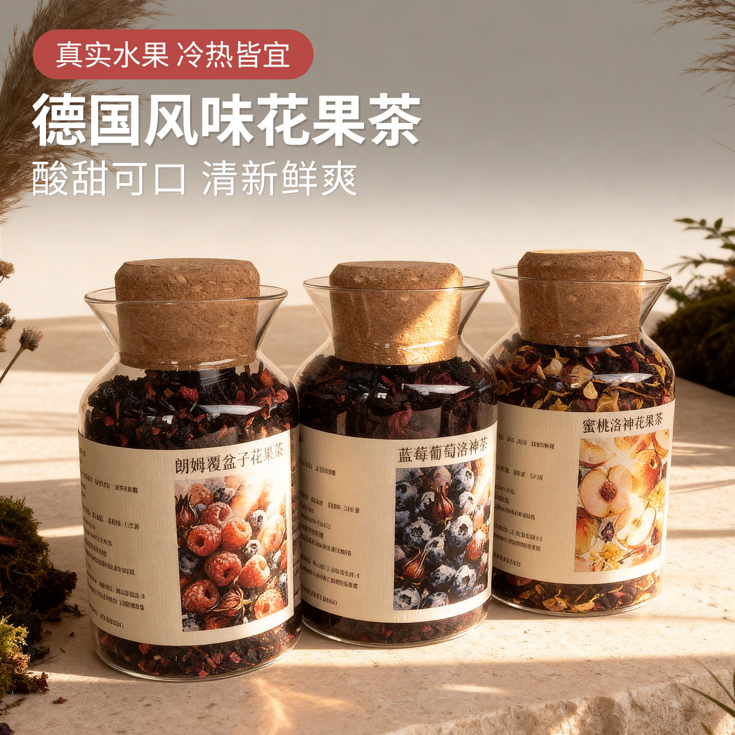 朗姆覆盆子花果茶景区同款罐装洛神花玫瑰蓝莓浆果茶水果茶冷泡茶