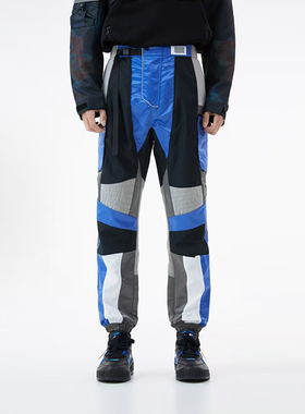 李宁秋季LNG未来玩家系列拼接撞色卫裤时尚束脚裤男女同款FHAC011