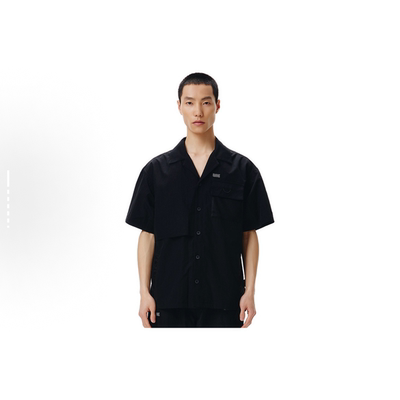 李宁LNG系列鬼灭之刃联名款男女同款纯色短袖休闲运动衬衫FGBB003