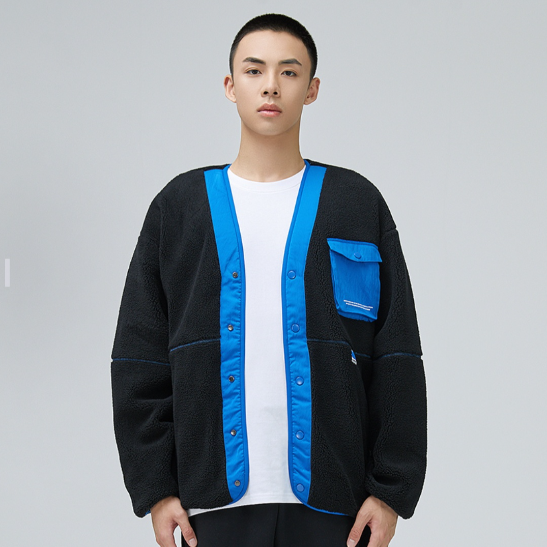 李宁简约羊羔绒夹克外套