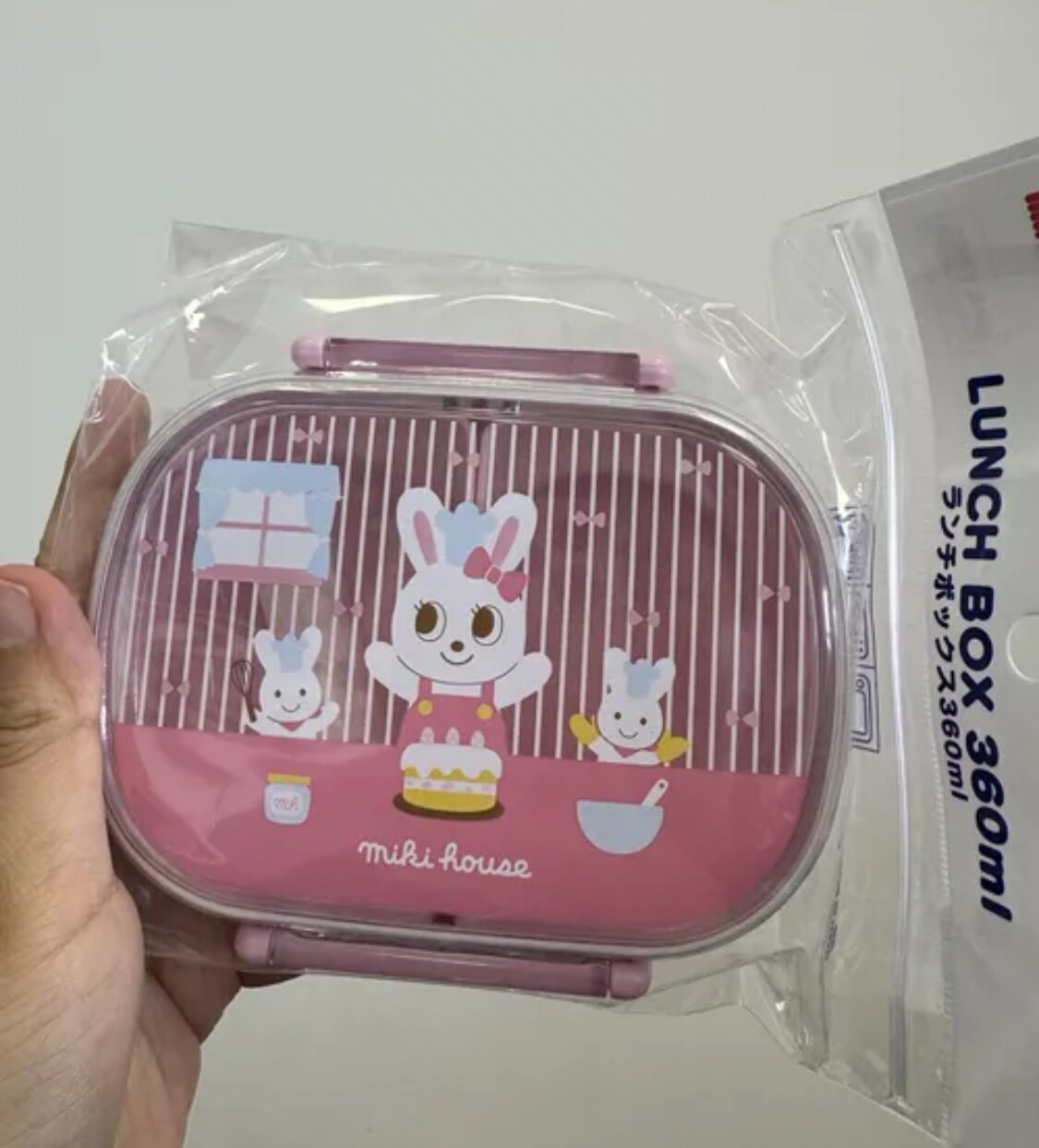 全新现货 日本mikihouse儿童午餐盒便当盒饭盒 舞飒兔 粉色 360ml