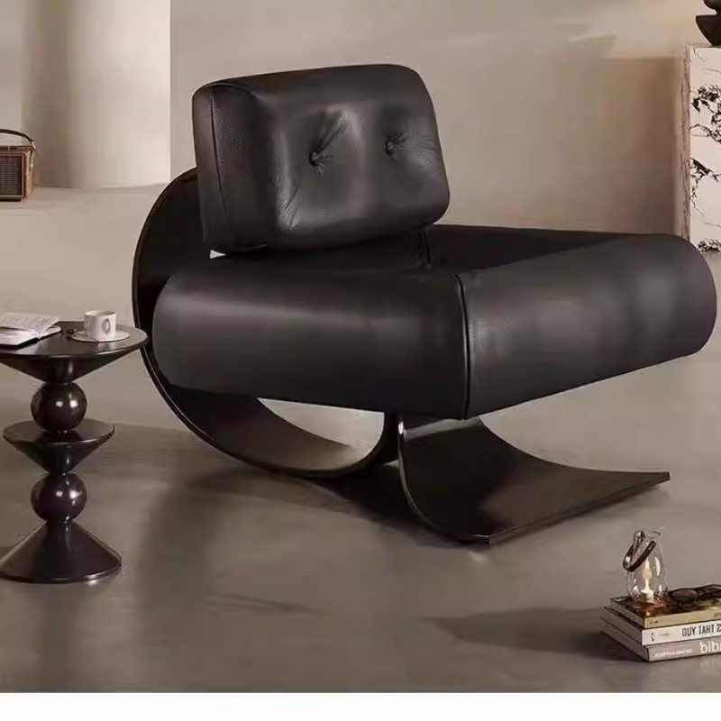 现代简约艺术异形金属鱼尾休闲椅黑桃A酒店别墅客厅单人沙发躺椅,住宅家具,沙发椅,淘宝优惠券,粉丝福利购,淘宝优惠卷