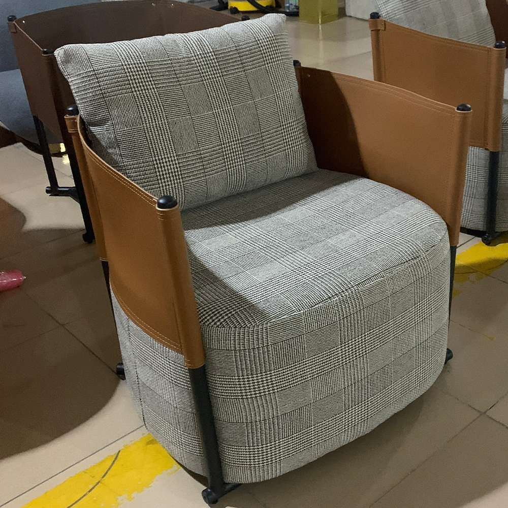 马鞍皮洽谈休闲椅意式单人沙发休闲设计师高级感懒人沙发椅,住宅家具,沙发椅,淘宝优惠券,粉丝福利购,淘宝优惠卷