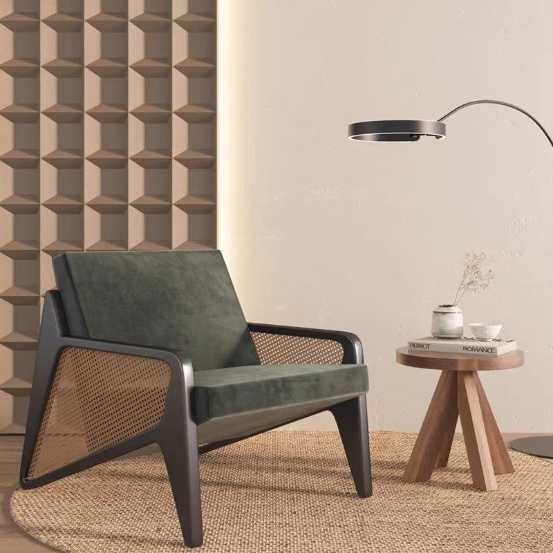 实木休闲沙发椅北欧白蜡木简约现代阳台靠背椅单人诧寂风藤编椅子,住宅家具,沙发椅,淘宝优惠券,粉丝福利购,淘宝优惠卷