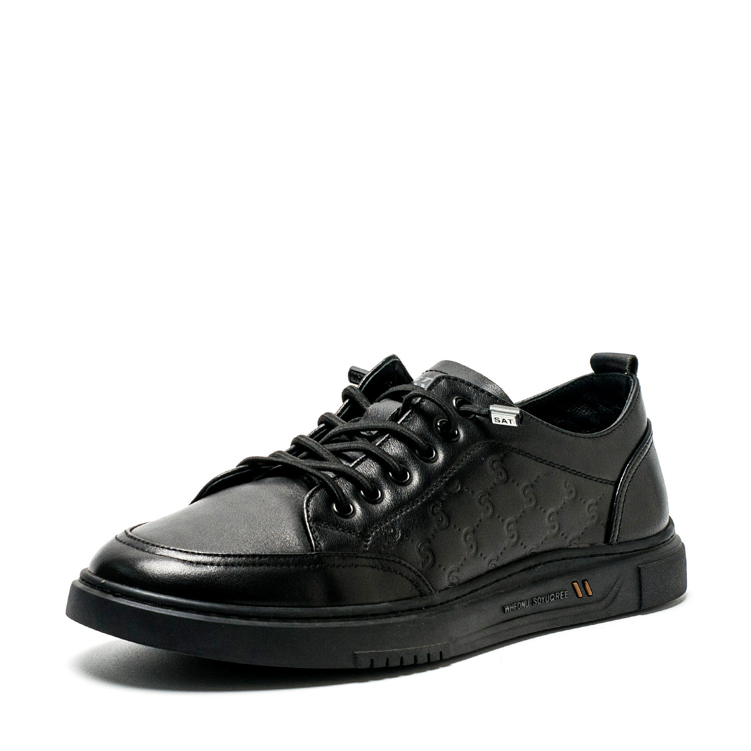 撤柜41码男士真皮鞋子黑色牛皮休闲绑带平跟厚底圆头秋SS23122011