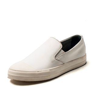 撤柜40码男士真皮板鞋子休闲男鞋白色圆头橡胶防滑厚底SD71122830