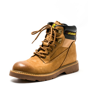 撤柜40码男士真皮短靴子复古卡其色牛皮马丁靴工装绑带SS24120405