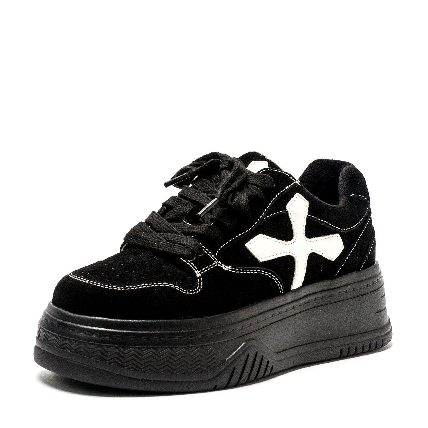 加绒棉鞋秋冬保暖真皮女鞋子深口绑带厚底水台松糕坡跟SF24112134