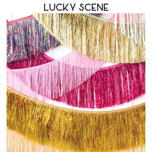 【吉祥道具】短雨丝帘流苏装饰拉花生日拉旗布置舞台表演儿童背景