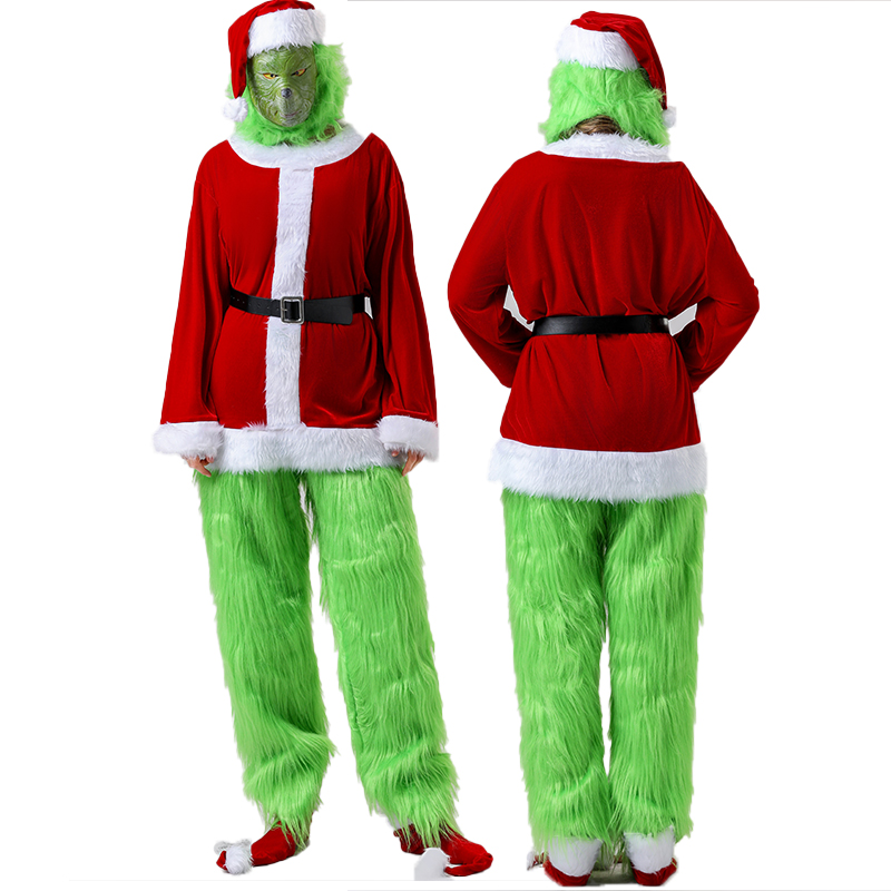 2025圣诞节cos 圣诞老人怪杰绿毛怪格 林奇派对角色扮演演出戏服