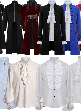 中世纪男款服装欧洲宫廷王子外套复古西服万圣节cos中长款燕尾服