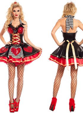 红心桃心女王皇后装制服万圣节服装女巫服装吸血鬼恶魔ds演出服装