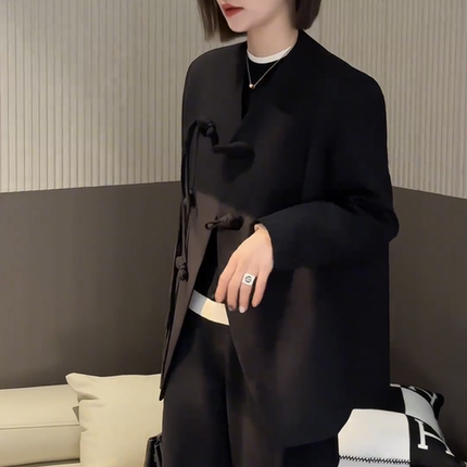 黑色新中式轻国风西装外套女秋2026新款气质显瘦休闲小西装上衣女
