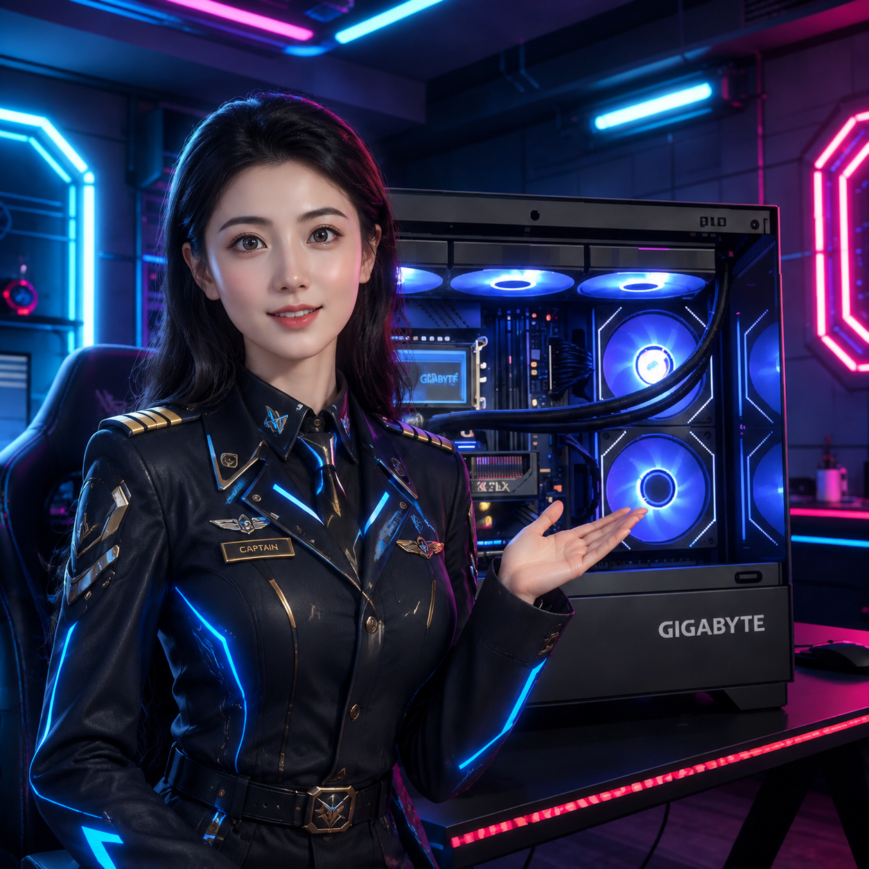 智灵同款 组装电脑台式 电竞游戏办公主机 海景房机箱 侧透机箱