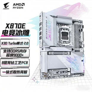 电竞冰雕X870EAORUSPROX3DICE台式 主板支持9800X3D游戏白色