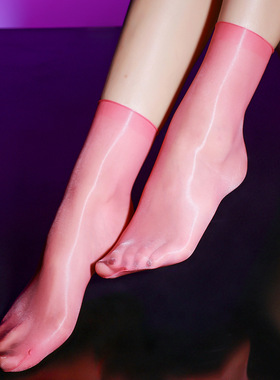 太妃鸟「果冻」624针高密黑色丝袜情调趣味性感超薄油亮极光短袜