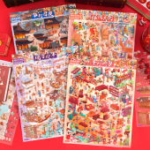 俊贝古风新年14.0节日系列造景贴纸大版 特油立体微缩贴画场景拼贴