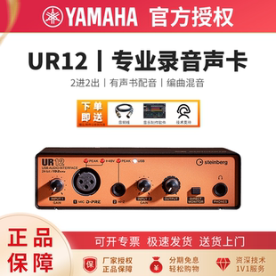 声卡套装 UR12专业编曲电脑K歌录音UR22C 雅马哈YAMAHASteinberg