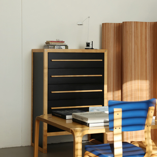 多匣lada 索奈五斗柜客厅卧室储物收纳黑色白色柜子