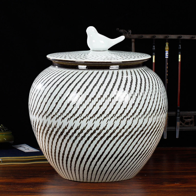 景德镇陶瓷器 储物罐米罐坛子防虫米桶防潮带盖密封陶罐 居家装饰,家居饰品,储物罐,淘宝优惠券,粉丝福利购,淘宝优惠卷