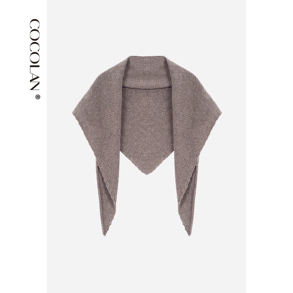 COCOLAN羊绒绵羊毛三角方巾冬季围巾女CL8WJ2515