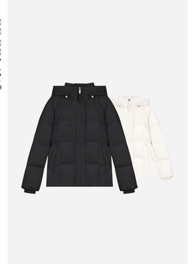 COCOLAN【冬晨】95白鹅绒连帽中长款鹅绒服羽绒服外套女CL8YR6688