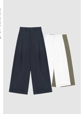 COCOLAN【青苔裤】2026年春季新款100棉直筒裤休闲裤女Q61KZ2003