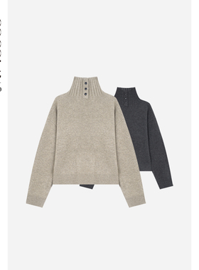 COCOLAN【苏梅岛】100绵羊毛高领针织厚毛衣女CL8MY150