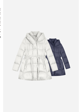 COCOLAN【女主角】90白鸭绒连帽收腰羽绒服女CL8YR8079