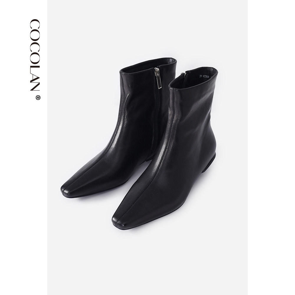 COCOLAN羊皮光面时装靴女短靴CL8XZ3808