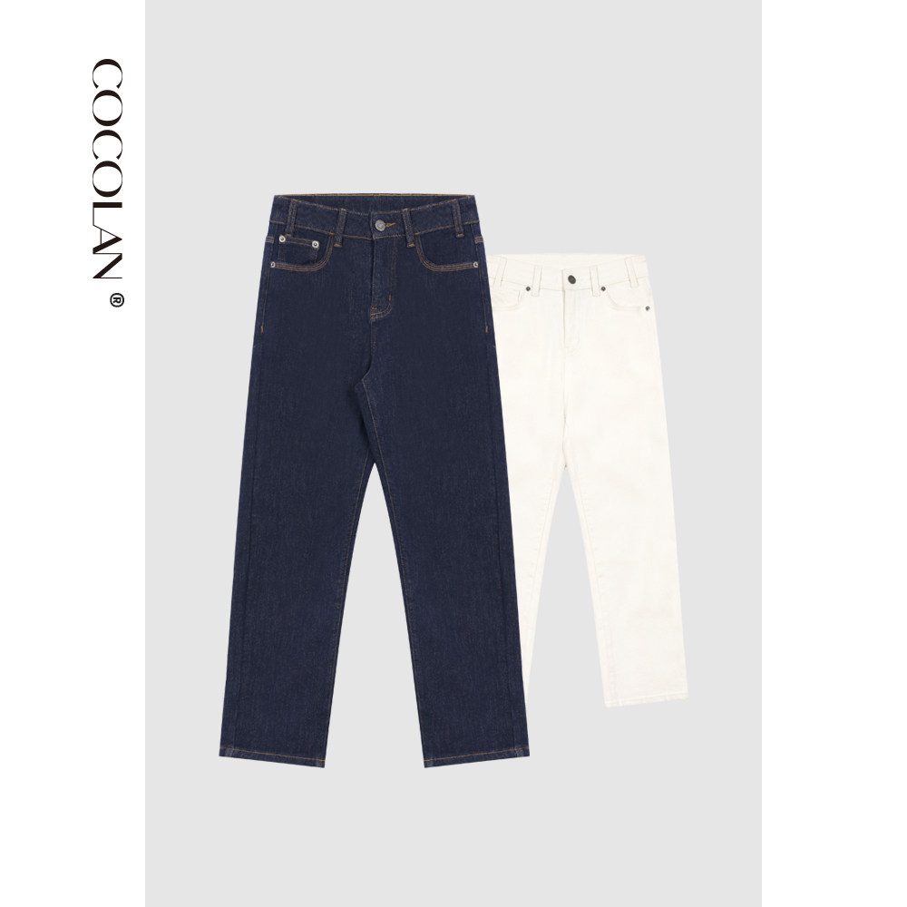 COCOLAN【小红马】九分裤烟管裤休闲牛仔裤女CL8K7055