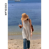 新款 春季 针织镂空屁帘上衣女背心裙CL1BXQ6220 椰林 COCOLAN