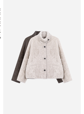 COCOLAN【禾米】拉贡皮毛一体毛夹克2025老钱休闲加厚保暖外套女