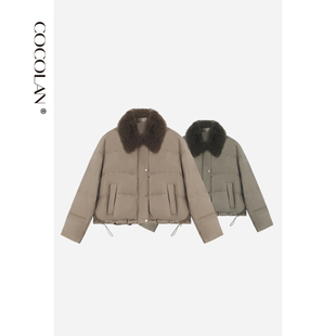 COCOLAN【海德公园】90白鹅绒山羊毛零毛领短款夹克鹅绒服CL8YR20