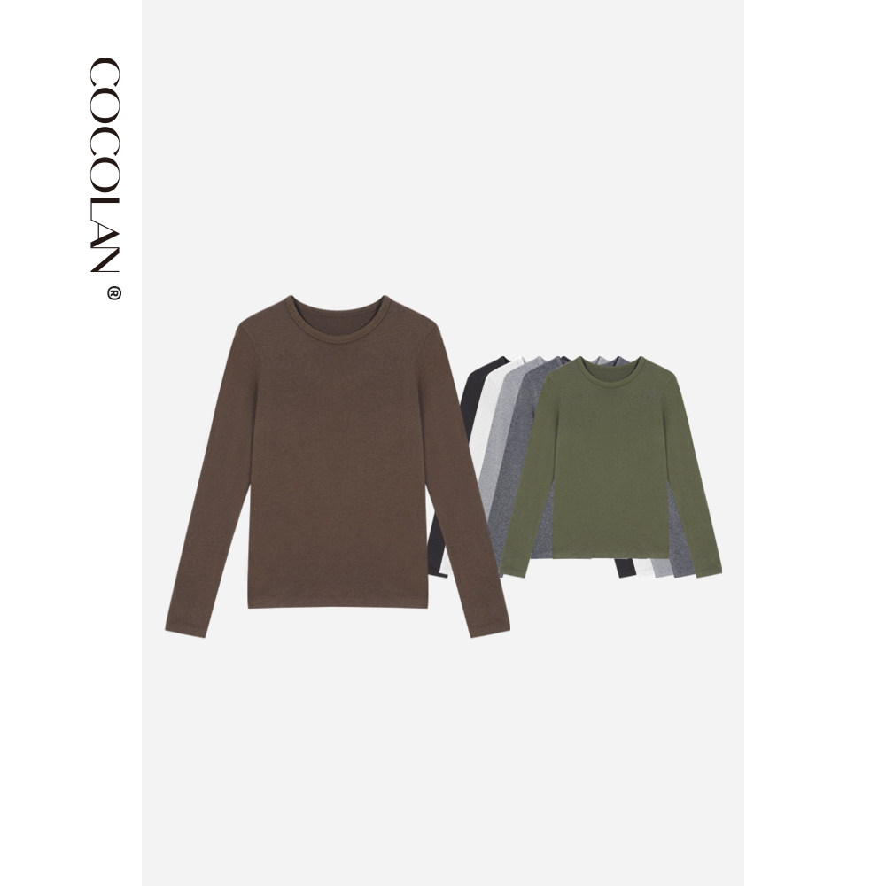 COCOLAN【珍珠-圆领】山羊绒打底圆领T恤女长袖CL6TX0827,女装/女士精品,羊绒衫,淘宝优惠券,粉丝福利购,淘宝优惠卷