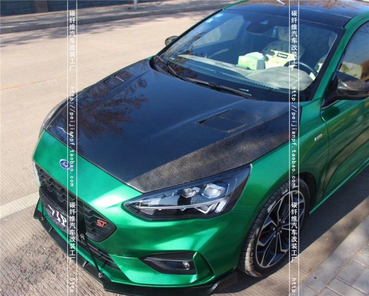 适用于福特福克斯碳纤维机盖Focus STline改装开孔引擎盖头盖包围