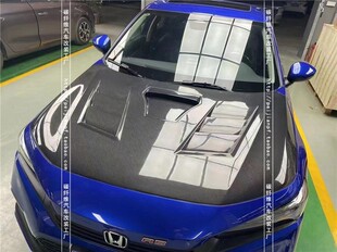 适用本田十一代思域碳纤维机盖11代CIVIC FE1改装EVO款开孔引擎盖
