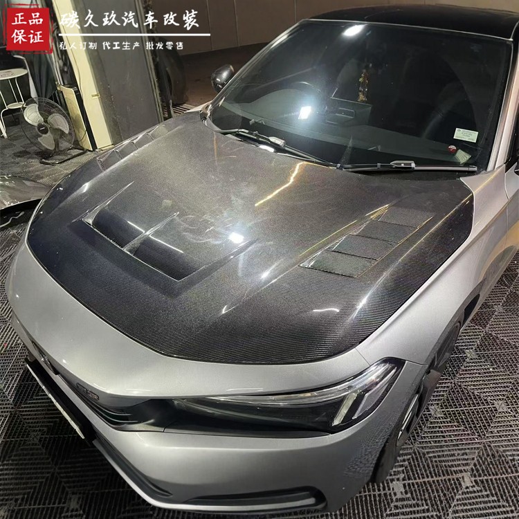 适用于本田十一代思域FL5碳纤维机盖CIVIC Type R改装开孔引擎盖