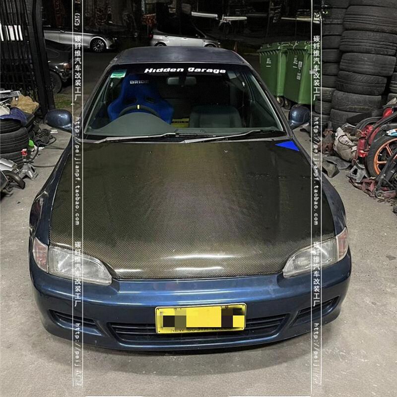 适用于本田思域EG6碳纤维机盖CIVIC EG8改装OEM引擎盖头盖大包围