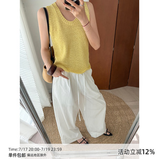 【5/16 20:00】MUCCHIC/带子纱U领波浪边针织背心