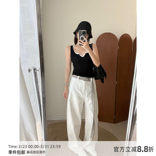 配腰带 休闲裤 立体剪裁高腰弯刀神裤 MUCCHIC